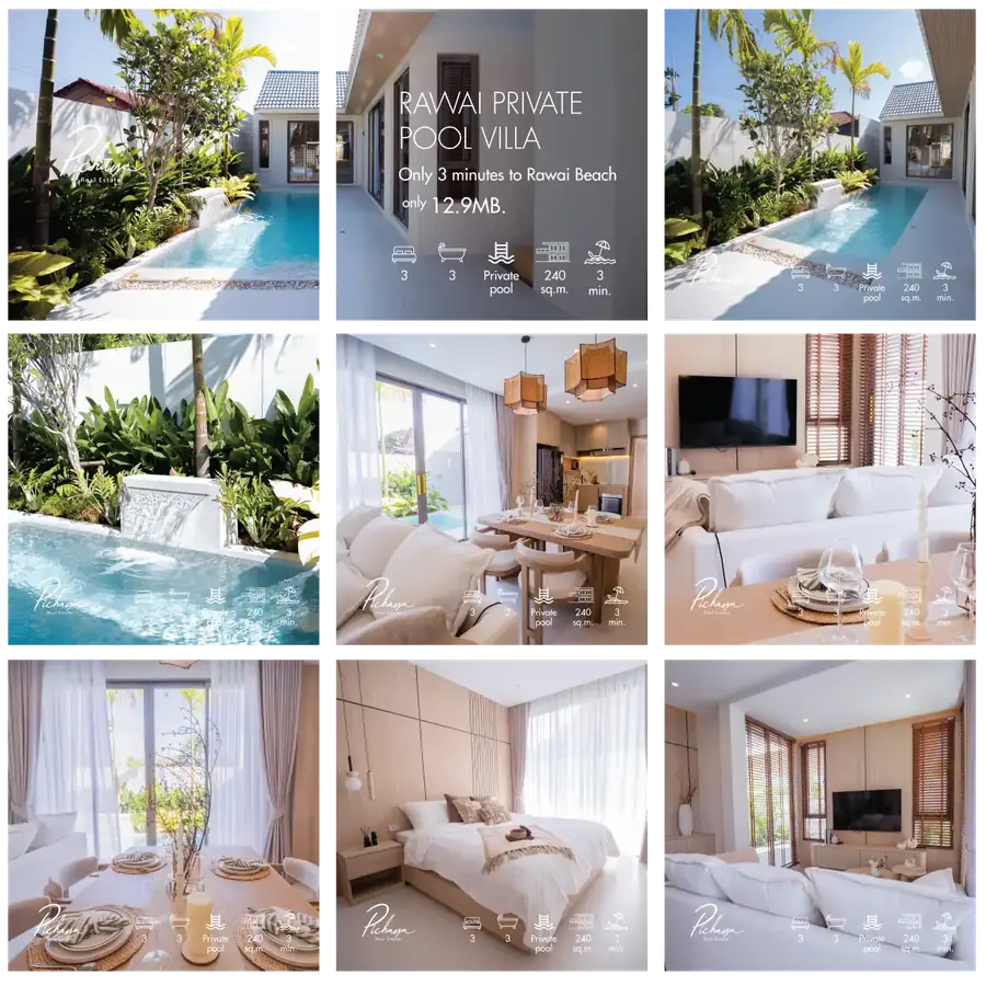 Instagram feed design for a Rawai private pool villa